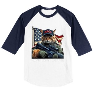 Cats Lives Matter Funny Trump 2024 Cat Maga Baseball Sleeve Shirt