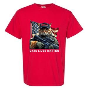 Cats Lives Matter Funny Trump 2024 Cat Maga Garment-Dyed Heavyweight T-Shirt