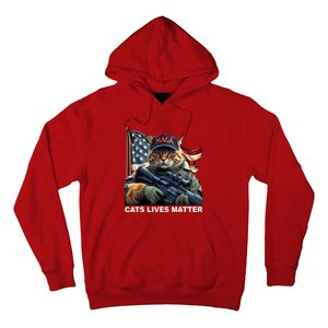 Cats Lives Matter Funny Trump 2024 Cat Maga Hoodie