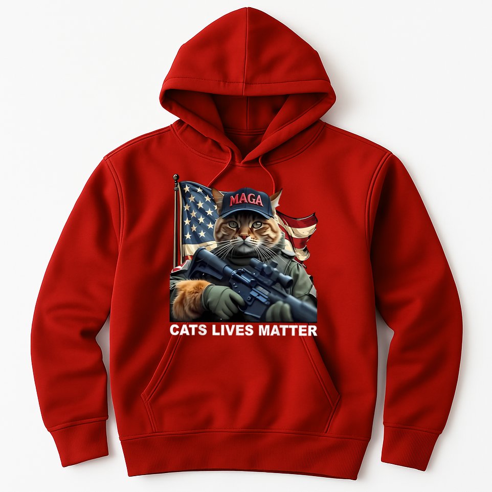 Cats Lives Matter Funny Trump 2024 Cat Maga Hoodie