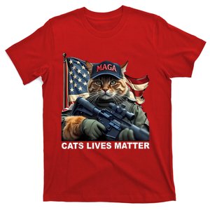 Cats Lives Matter Funny Trump 2024 Cat Maga T-Shirt