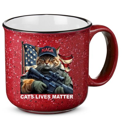 Cats Lives Matter Funny Trump 2024 Cat Maga 15oz Campfire Ceramic Mug