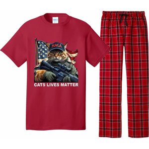 Cats Lives Matter Funny Trump 2024 Cat Maga Pajama Set