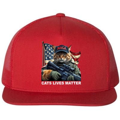 Cats Lives Matter Funny Trump 2024 Cat Maga Flatbill Hat