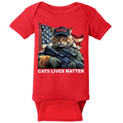 Cats Lives Matter Funny Trump 2024 Cat Maga Baby Bodysuit