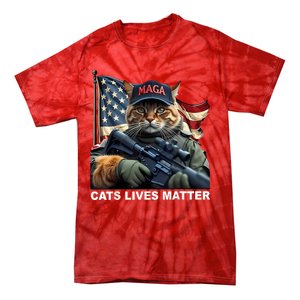 Cats Lives Matter Funny Trump 2024 Cat Maga Tie-Dye T-Shirt