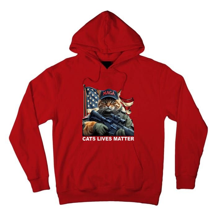 Cats Lives Matter Funny Trump 2024 Cat Maga Tall Hoodie