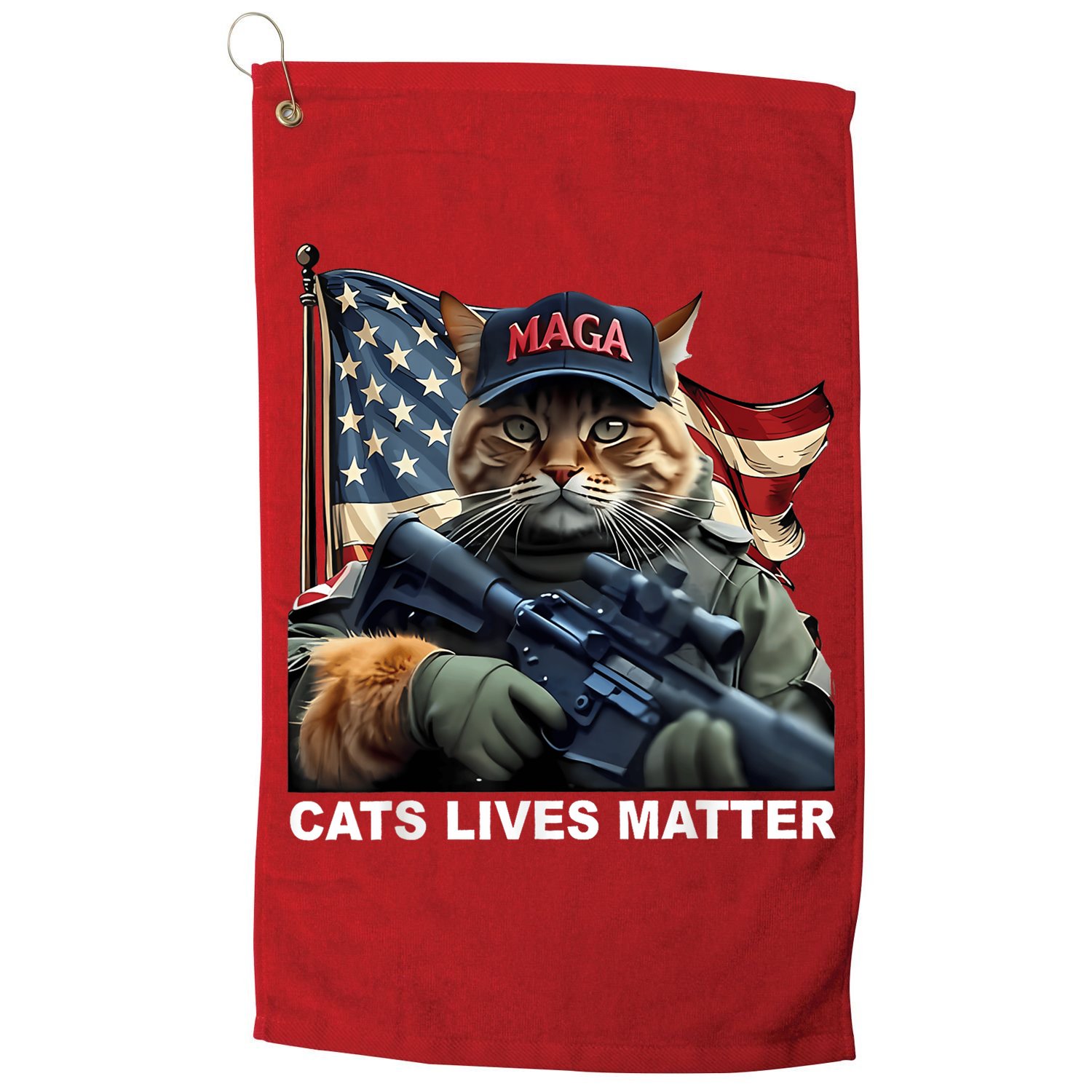 Cats Lives Matter Funny Trump 2024 Cat Maga Golf Towel