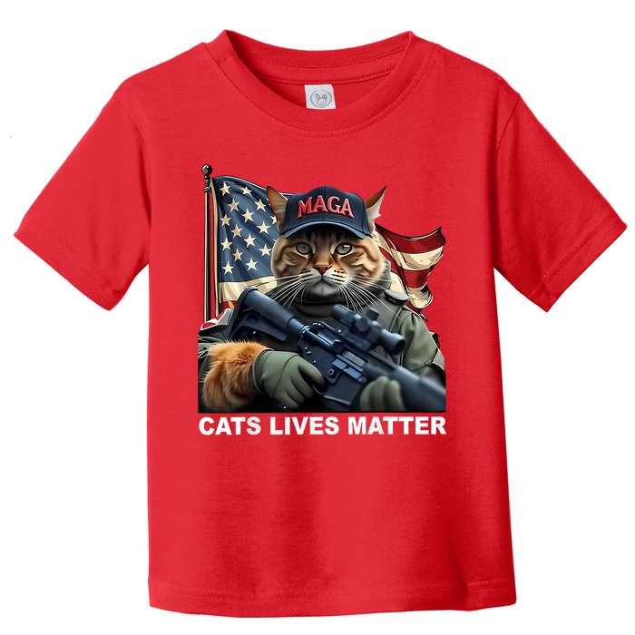 Cats Lives Matter Funny Trump 2024 Cat Maga Toddler T-Shirt