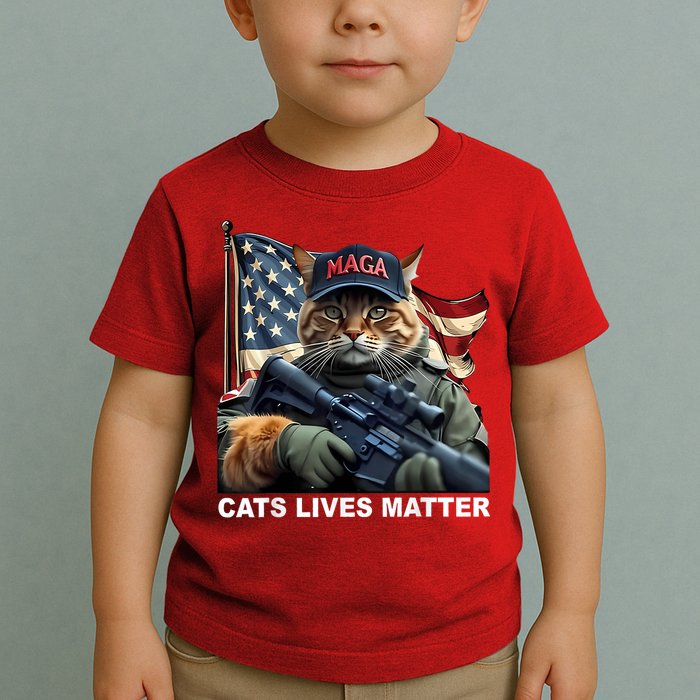 Cats Lives Matter Funny Trump 2024 Cat Maga Toddler T-Shirt