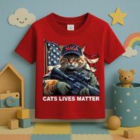 Cats Lives Matter Funny Trump 2024 Cat Maga Toddler T-Shirt
