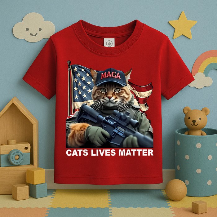Cats Lives Matter Funny Trump 2024 Cat Maga Toddler T-Shirt