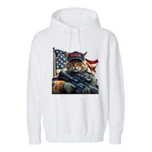 Cats Lives Matter Funny Trump 2024 Cat Maga Garment-Dyed Fleece Hoodie