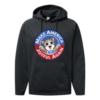 Cat Lady Make America Joyful Again Performance Fleece Hoodie