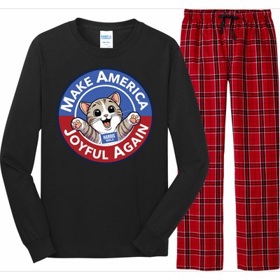 Cat Lady Make America Joyful Again Long Sleeve Pajama Set