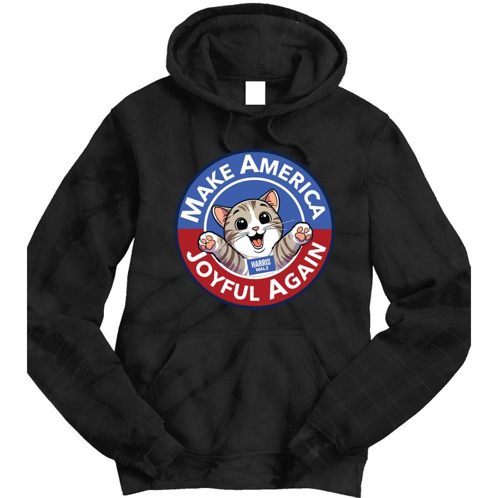 Cat Lady Make America Joyful Again Tie Dye Hoodie