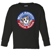 Cat Lady Make America Joyful Again Toddler Long Sleeve Shirt