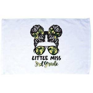 Camo Little Miss 3rd Third Grade Messy Bun Hair Tie Bow Microfiber Hand Towel