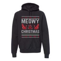 Cat Lovers Meowy Christmas Ugly Sweater Graphic Cool Xmas Trendy Premium Hoodie