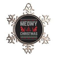 Cat Lovers Meowy Christmas Ugly Sweater Graphic Cool Xmas Trendy Metallic Star Ornament