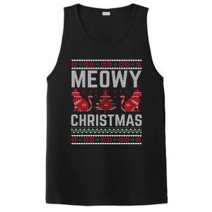 Cat Lovers Meowy Christmas Ugly Sweater Graphic Cool Xmas Trendy PosiCharge Competitor Tank