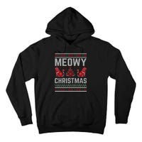 Cat Lovers Meowy Christmas Ugly Sweater Graphic Cool Xmas Trendy Tall Hoodie