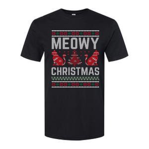 Cat Lovers Meowy Christmas Ugly Sweater Graphic Cool Xmas Trendy Softstyle CVC T-Shirt