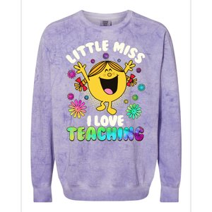 Cute Little Miss I Love Teaching Colorblast Crewneck Sweatshirt