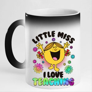 Cute Little Miss I Love Teaching 11oz Black Color Changing Mug