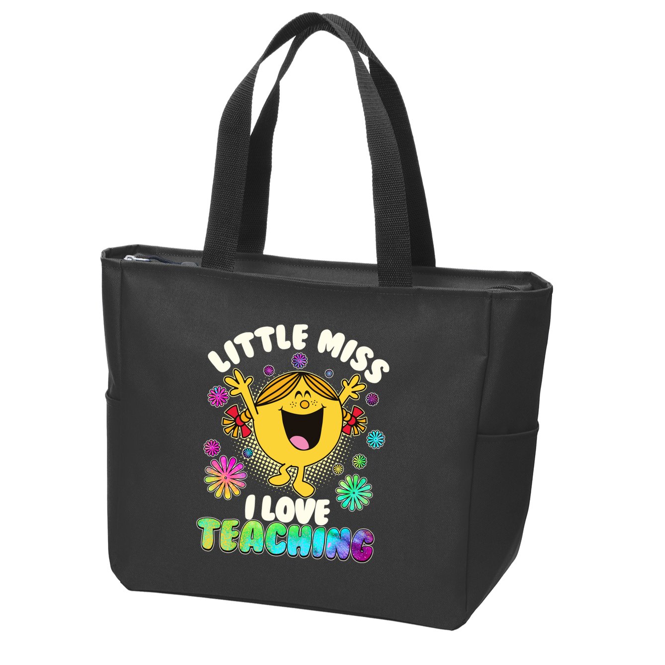 Cute Little Miss I Love Teaching Zip Tote Bag