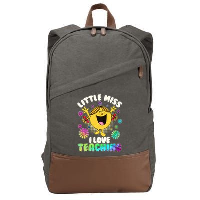 Cute Little Miss I Love Teaching Cotton Canvas Backpack