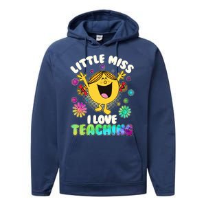 Cute Little Miss I Love Teaching Performance Fleece Hoodie