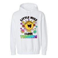 Cute Little Miss I Love Teaching Garment-Dyed Fleece Hoodie