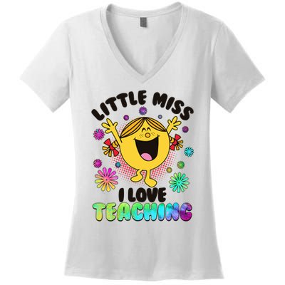 Cute Little Miss I Love Teaching Women's V-Neck T-Shirt