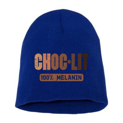 Choc Lit Melanin Black Pride History Bhm African Great Gift Short Acrylic Beanie