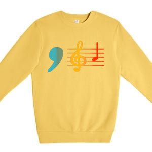 Comma La Music Notes Kamala Harris Music Teacher Elections Premium Crewneck Sweatshirt