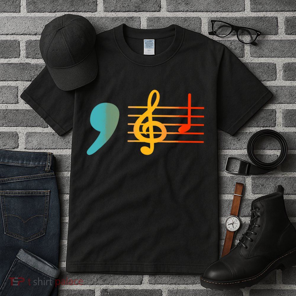 Comma La Music Notes Kamala Harris Music Teacher Elections Tall T-Shirt