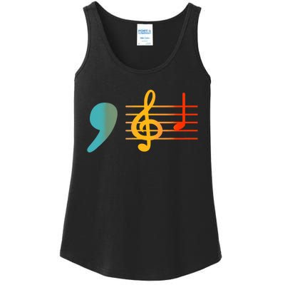 Comma La Music Notes Kamala Harris Music Teacher Elections Ladies Essential Tank