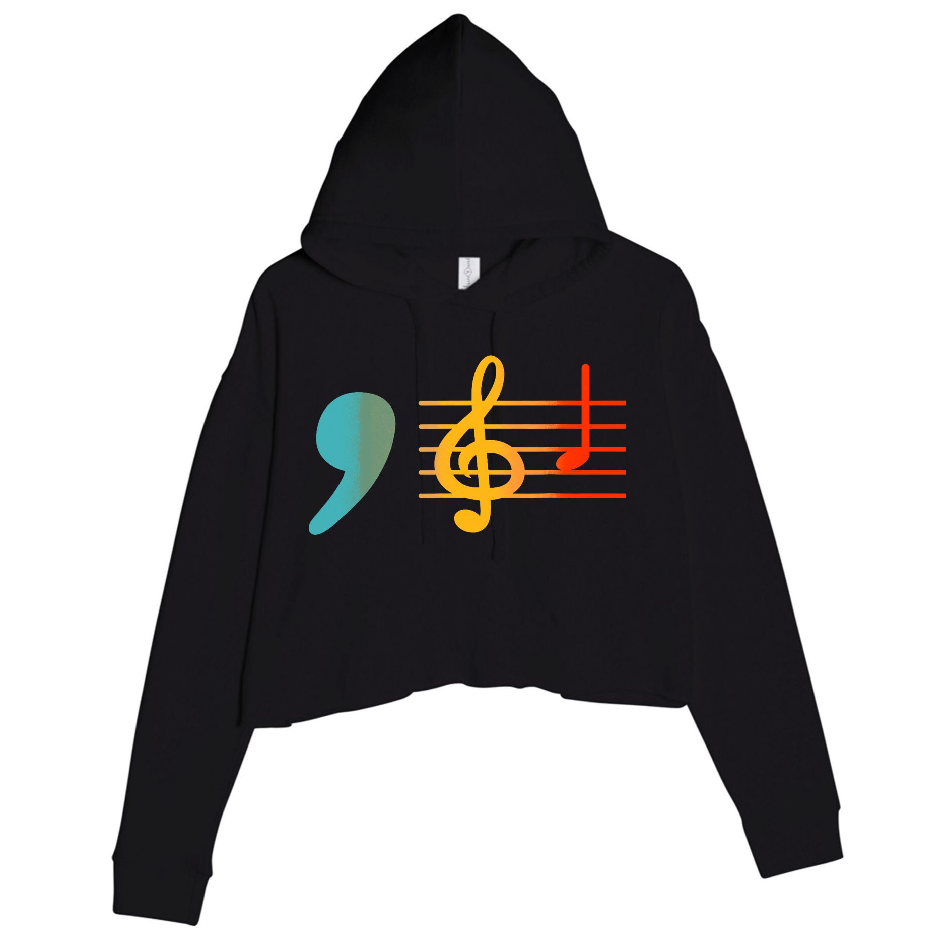 Comma La Music Notes Kamala Harris Music Teacher Elections Crop Fleece Hoodie