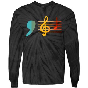 Comma La Music Notes Kamala Harris Music Teacher Elections Tie-Dye Long Sleeve Shirt