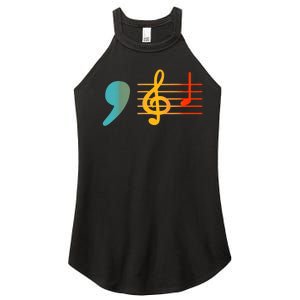 Comma La Music Notes Kamala Harris Music Teacher Elections Women's Perfect Tri Rocker Tank