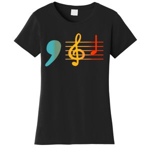 Comma La Music Notes Kamala Harris Music Teacher Elections Women's T-Shirt