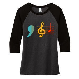 Comma La Music Notes Kamala Harris Music Teacher Elections Women's Tri-Blend 3/4-Sleeve Raglan Shirt