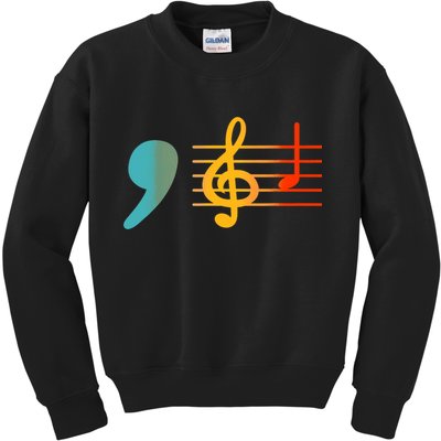 Comma La Music Notes Kamala Harris Music Teacher Elections Kids Sweatshirt