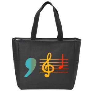 Comma La Music Notes Kamala Harris Music Teacher Elections Zip Tote Bag