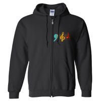 Comma La Music Notes Kamala Harris Music Teacher Elections Full Zip Hoodie