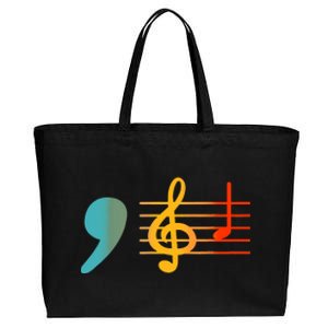 Comma La Music Notes Kamala Harris Music Teacher Elections Cotton Canvas Jumbo Tote