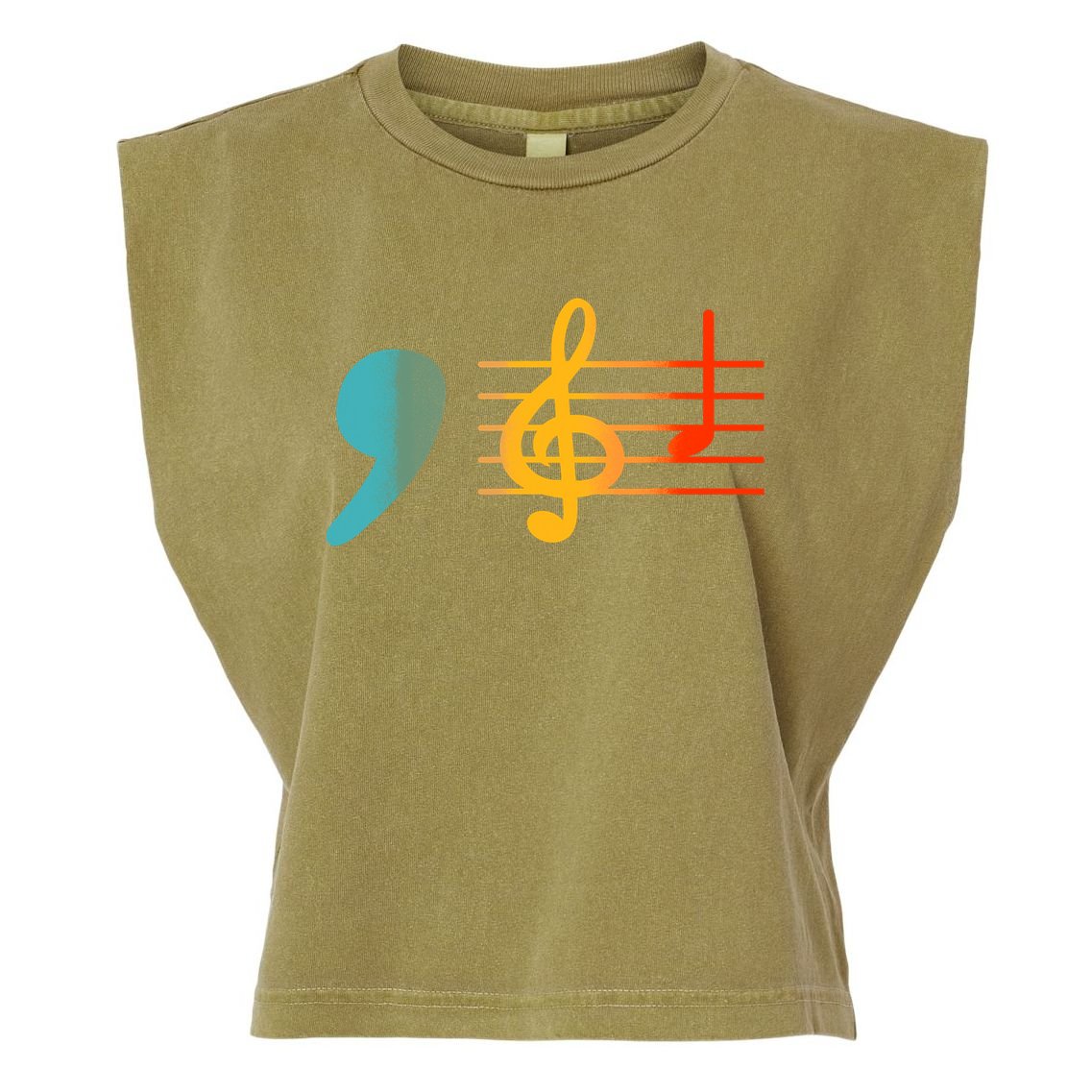 Comma La Music Notes Kamala Harris Music Teacher Elections Garment-Dyed Women's Muscle Tee