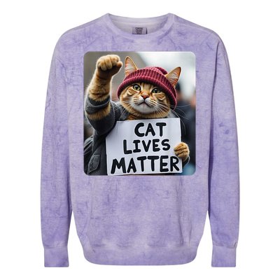 Cat Lives Matter Trump Make Pets Safe Donald Trump 2024 Cats Gift Colorblast Crewneck Sweatshirt