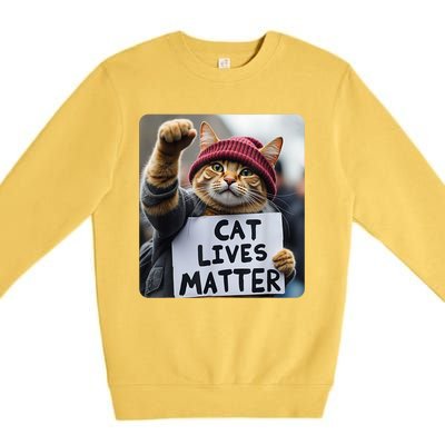 Cat Lives Matter Trump Make Pets Safe Donald Trump 2024 Cats Gift Premium Crewneck Sweatshirt